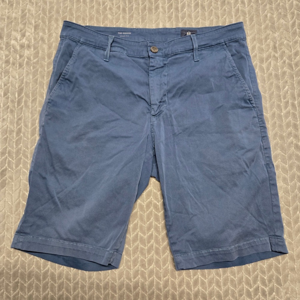 AG Adriano Goldschmied The Griffin Relaxed Shorts Blue Mens 32R Chino Stretch